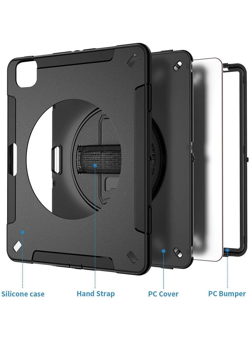 عام حافظة واقية للأطفال متوافقة مع آي باد برو 11 بوصة 2024 (5 جنرال) غطاء متين مقاوم للصدمات مع مسنده / حزام اليد لباد برو 11 بوصة - Image 2
