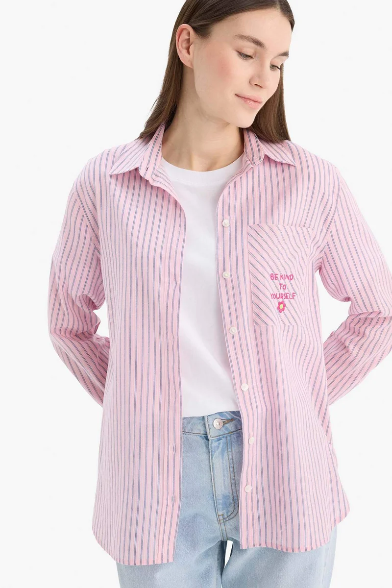 ديفاكتو Relax Fit Printed Flamed Cotton Tunic