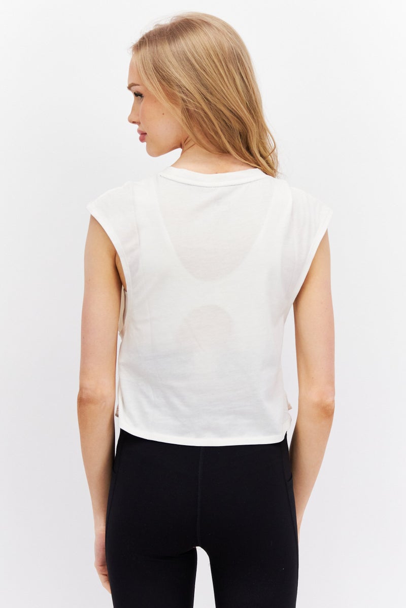 PUMA تي شيرت تدريب قصير الأكمام للنساء، بيج - Image 3