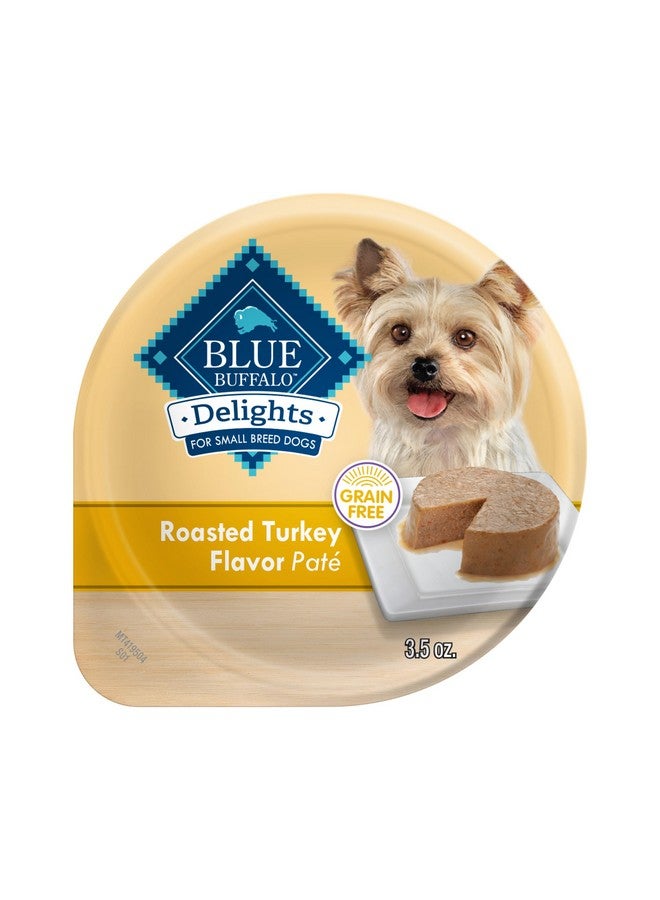 بلو بافلو طعام بلو بافالو ديلايتس الطبيعي للكلاب البالغة من سلالات صغيرة، بنكهة الديك الرومي المشوي في عصير لذيذ، 3.5 أونصة (عبوة من 12 قطعة) - Image 1