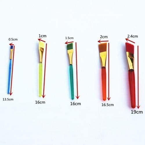 Synthetic Flat Paint Brush for Oil, Acrylic Paintings - Painting Art Accessories Multicolored - 5Pcs - Image 4