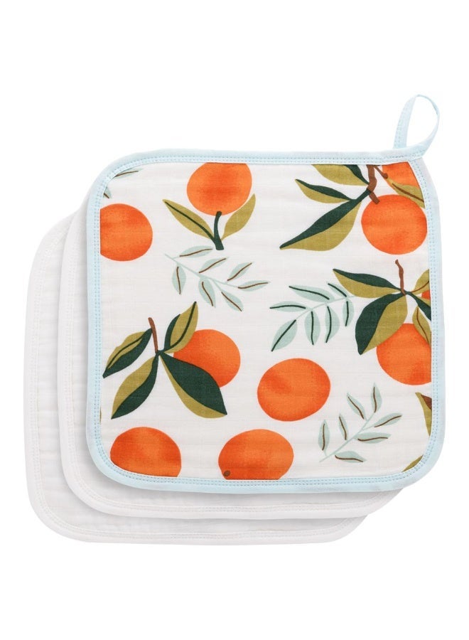 Anvi Baby - Face Cloth - Pack of 3 - Orange Orchard - Image 1