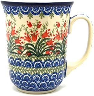 Polish Pottery Gallery Polish Pottery Mug - 16 oz. Bistro - Crimson Bells - Image 1