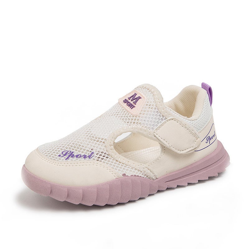 Children'S Spring Summer Autumn Breathable Single Mesh Sports Mesh Shoes New Soft Sole Beach Shoes For Boys And Girls Fashionable Cloth Noodles - Image 1