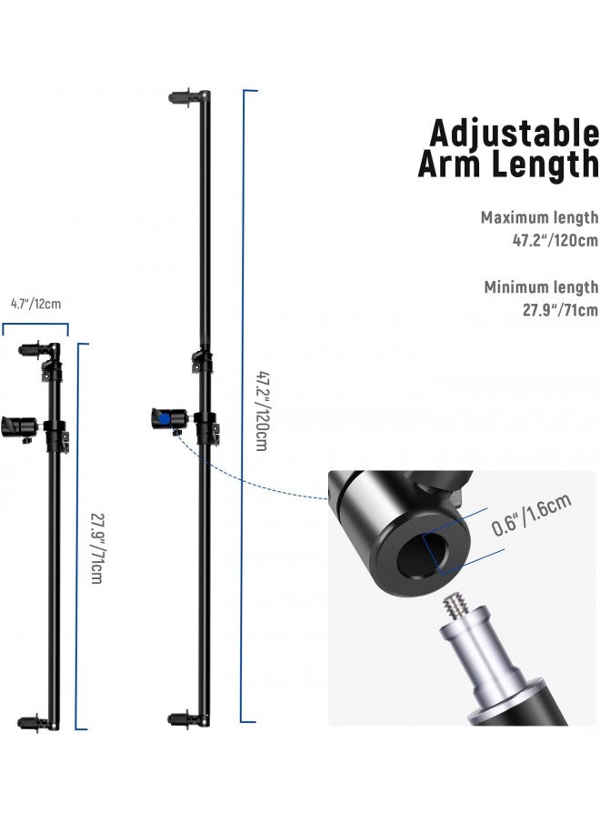 Neewer NEEWER Extendable Reflector Holder Arm, Photo Studio Telescopic 27.9 to 47.2 Boom Arm 360 Degree Swivel Reflector Bracket for Product and Portrait Photography, Ideal for Studio & Outdoor Photography  - Image 1