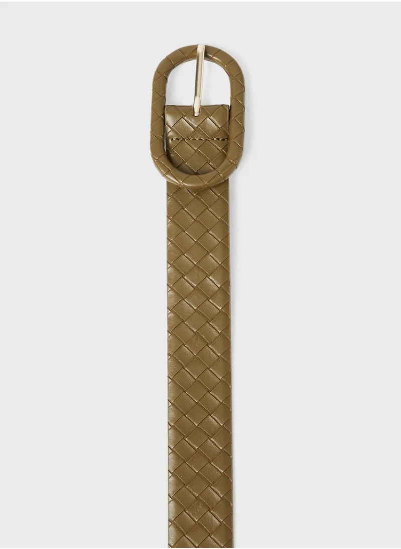 MANGO Braided Buckle Belt