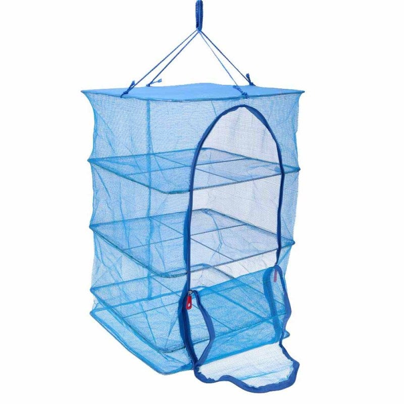 Hanging Drying Net: 4 Layers With Zipper Front - Foldable Storage Design Vegetable Drying Net For Home Kitchen, Outdoor Use And Pet-proof Dish Protection - Image 4