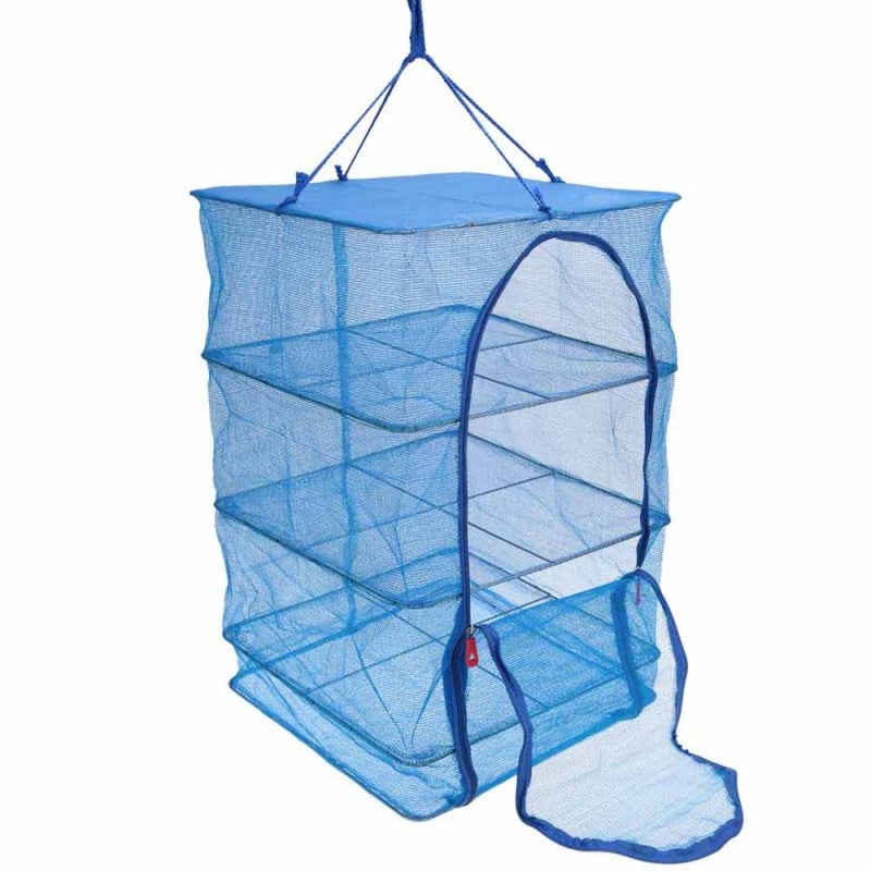 Hanging Drying Net: 4 Layers With Zipper Front - Foldable Storage Design Vegetable Drying Net For Home Kitchen, Outdoor Use And Pet-proof Dish Protection - Image 2