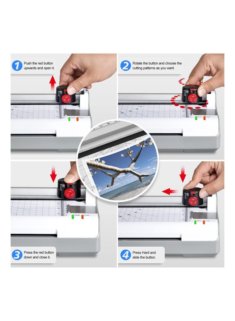 Laminator Machine 13 Inch Wide for A3/ A4/ A6, Thermal Hot&Cold Lamination Machine 11X17 for Office Home School Teacher Use,Paper Trimmer, Corner Rounder (EU Plug) - Image 4