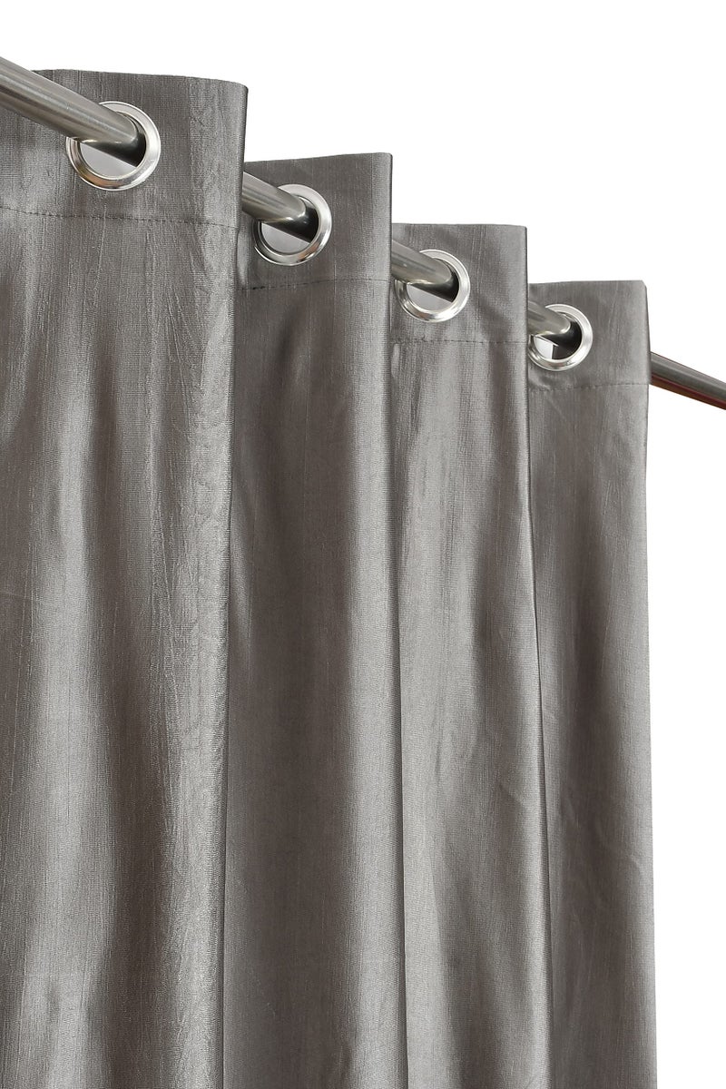 YUKANY Polyester Feather Printed Curtains 9 Feet Long Set of 5 for Window & Door, Living Room, Bedroom | Eyelet | Parda | Grey - Image 3