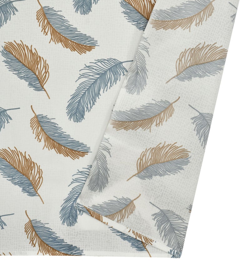 YUKANY Polyester Feather Printed Curtains 9 Feet Long Set of 5 for Window & Door, Living Room, Bedroom | Eyelet | Parda | Grey - Image 4