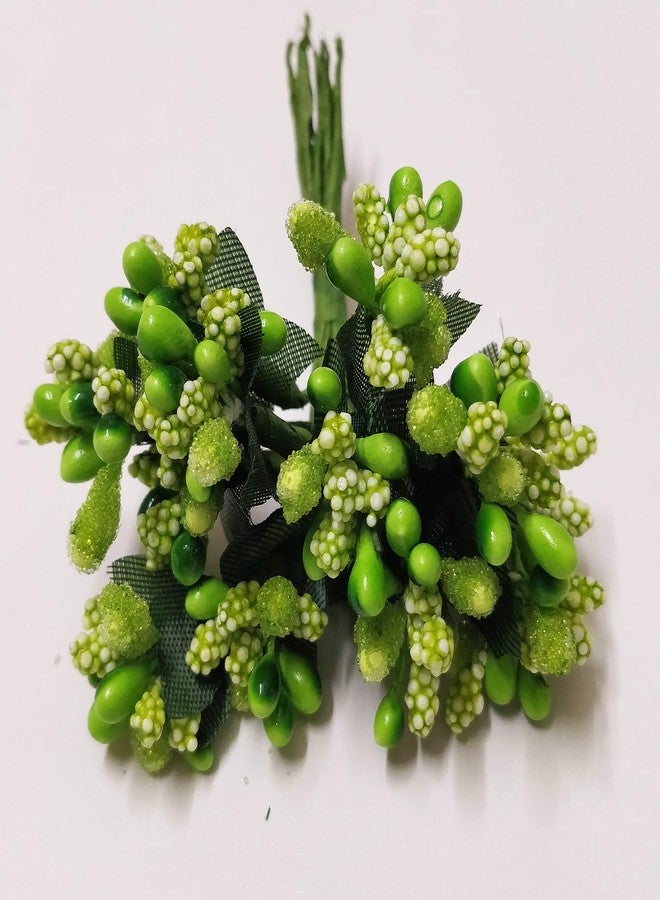 Excellentcrafts زهور حبوب اللقاح الاصطناعية من إكسيلنت كرافتس (خضراء، 72، 6 باقات من 12 حبة لقاح لكل باقة) - Image 3