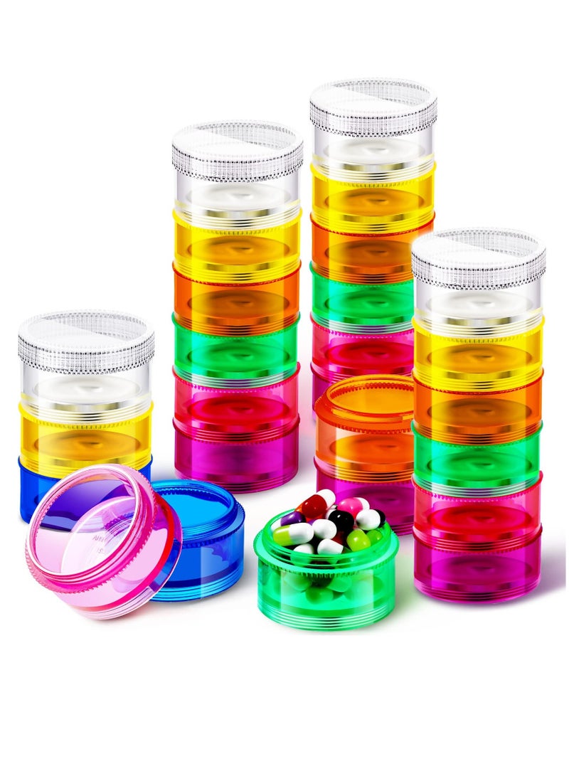 7 Day Stackable Pill Organizer - 4 Piece Weekly Vitamin Holder for Travel, Daily Supplements and Fish Oil - Image 1