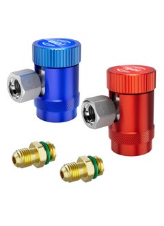 KASTWAVE R1234yf Quick Couplers Adapter, Set of 2 R1234yf Adapter, Adjustable High/Low Side, R1234yf Manual Couplers Connector, Adapters, Replacement for Car AC System Evacuation Recharging  - Image 1