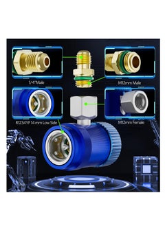 KASTWAVE R1234yf Quick Couplers Adapter, Set of 2 R1234yf Adapter, Adjustable High/Low Side, R1234yf Manual Couplers Connector, Adapters, Replacement for Car AC System Evacuation Recharging  - Image 3