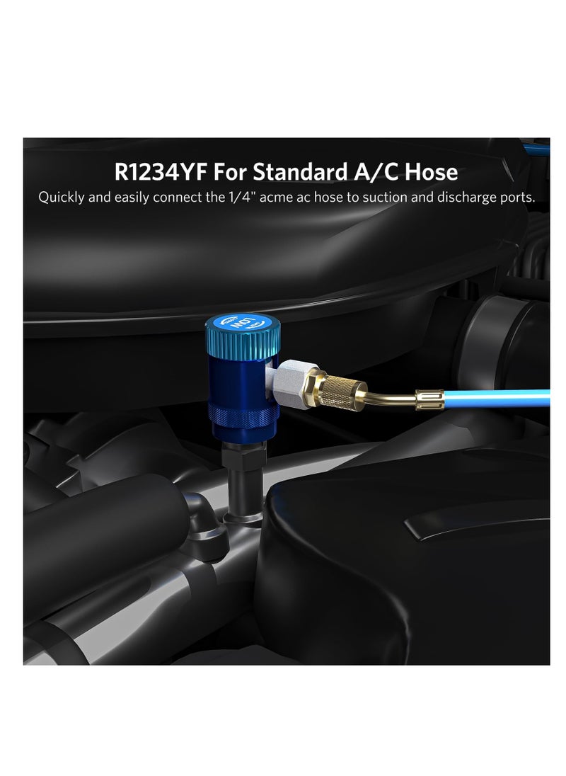 KASTWAVE - R1234yf Quick Couplers Adapter, Set of 2 R1234yf Adapter, Adjustable High/Low Side, R1234yf Manual Couplers Connector, Adapters, Replacement for Car AC System Evacuation Recharging - Image 1