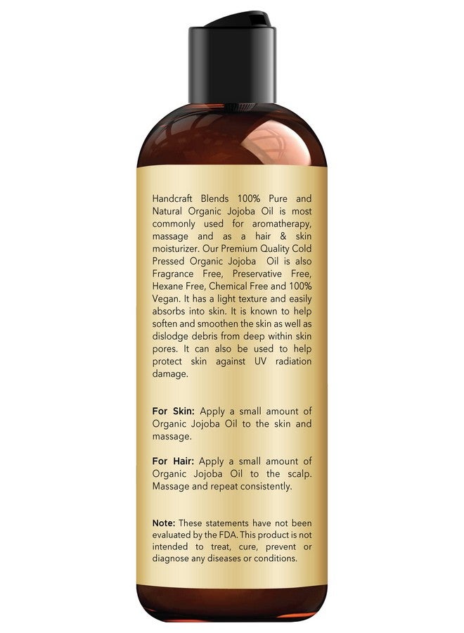 handcraft Blends Usda Organic Jojoba Oil 8 Fl. Oz 100% Pure & Natural Jojoba Oil For Skin Face And Hair Deeply Moisturizing Antiaging Jojoba Oil For Men And Women - Image 2