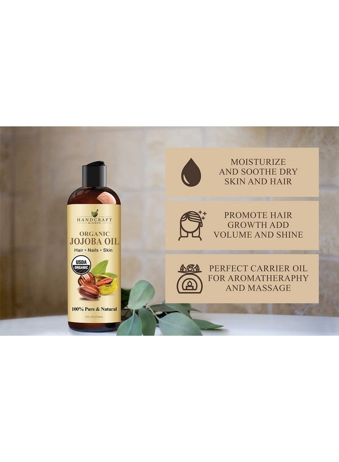 handcraft Blends Usda Organic Jojoba Oil 8 Fl. Oz 100% Pure & Natural Jojoba Oil For Skin Face And Hair Deeply Moisturizing Antiaging Jojoba Oil For Men And Women - Image 5