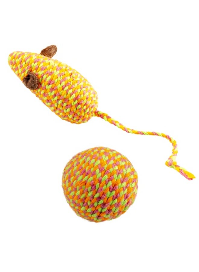 Duvo + Duvo+ Jolly Mouse & Ball Cat Toy Orange - 17.5x3.5x4.5cm - Image 1
