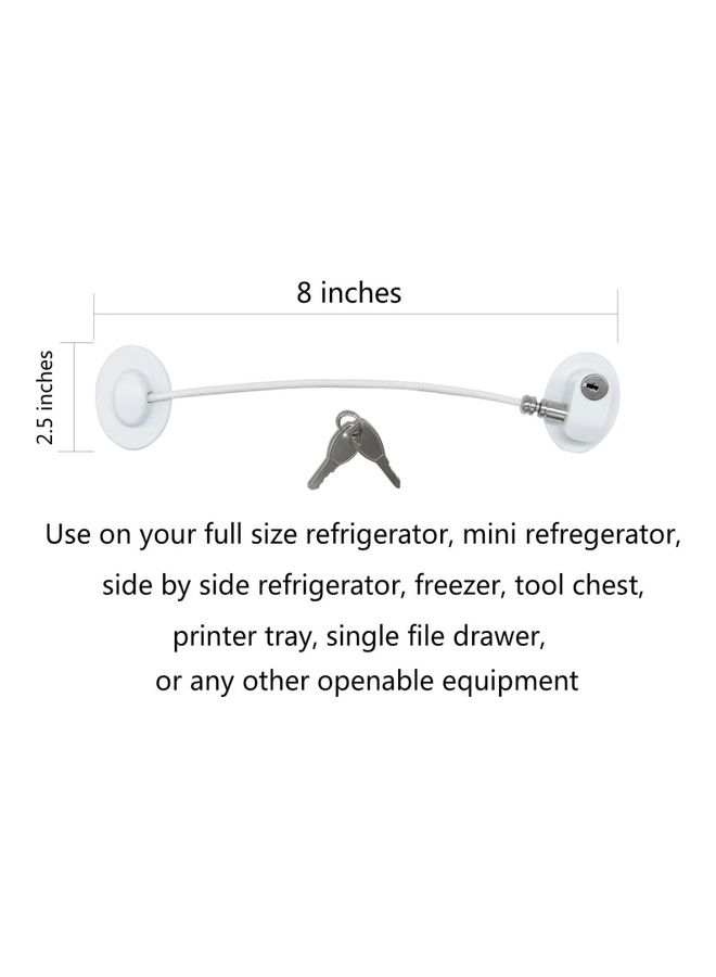 XiuWoo 2-Piece Refrigerator Door Locks With 4 Keys White - Image 5
