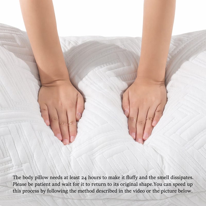 downluxe Memory Foam Body Pillows for Adults - Full Body Pillow for Side and Back Sleepers, 20 x 54, White - Image 5