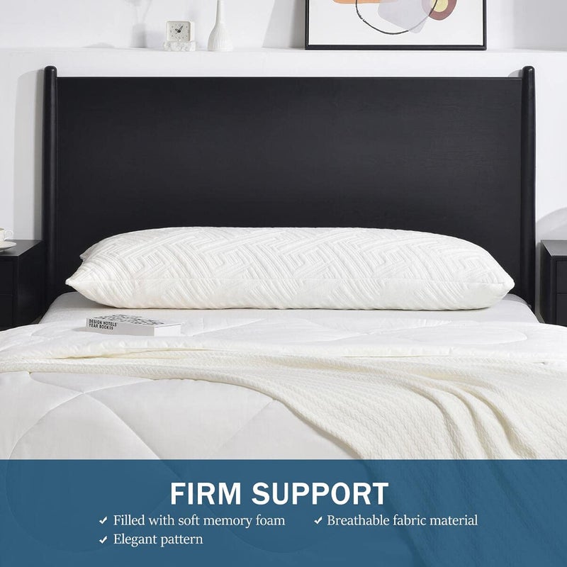 downluxe Memory Foam Body Pillows for Adults - Full Body Pillow for Side and Back Sleepers, 20 x 54, White - Image 3