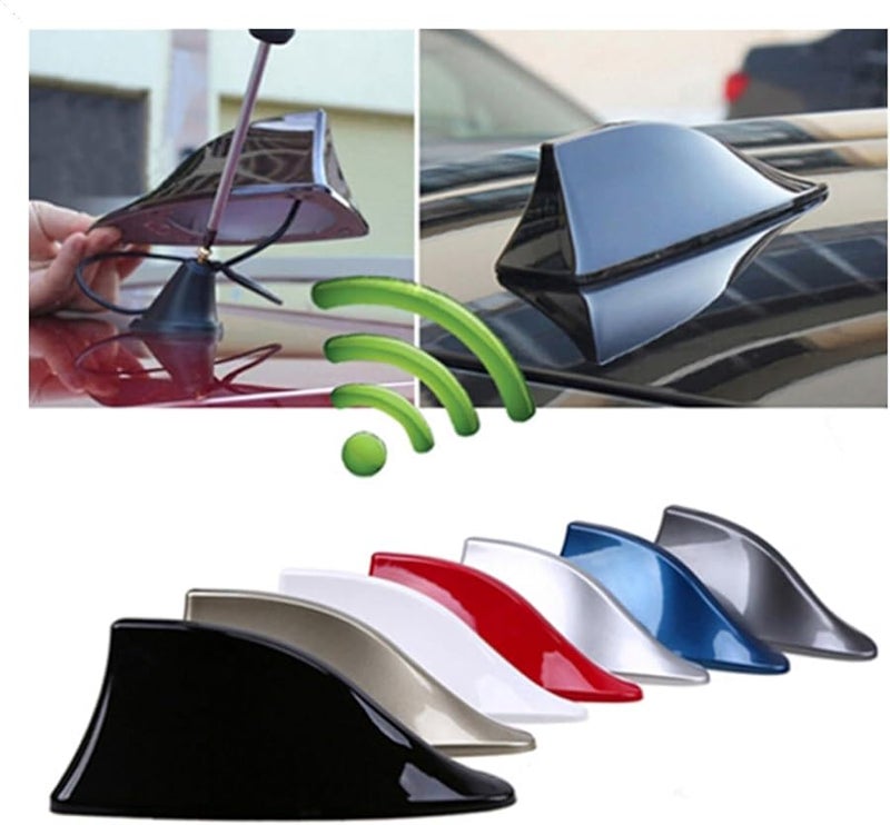 إشارة السيارة السوداء هوائيات زعنفة القرش متوافقة مع سكودا فابيا فيات 500 باندا فولفو V40 تويوتا كورولا أودي 80 باسات B8 فورد فوكس Mk3 - Image 3