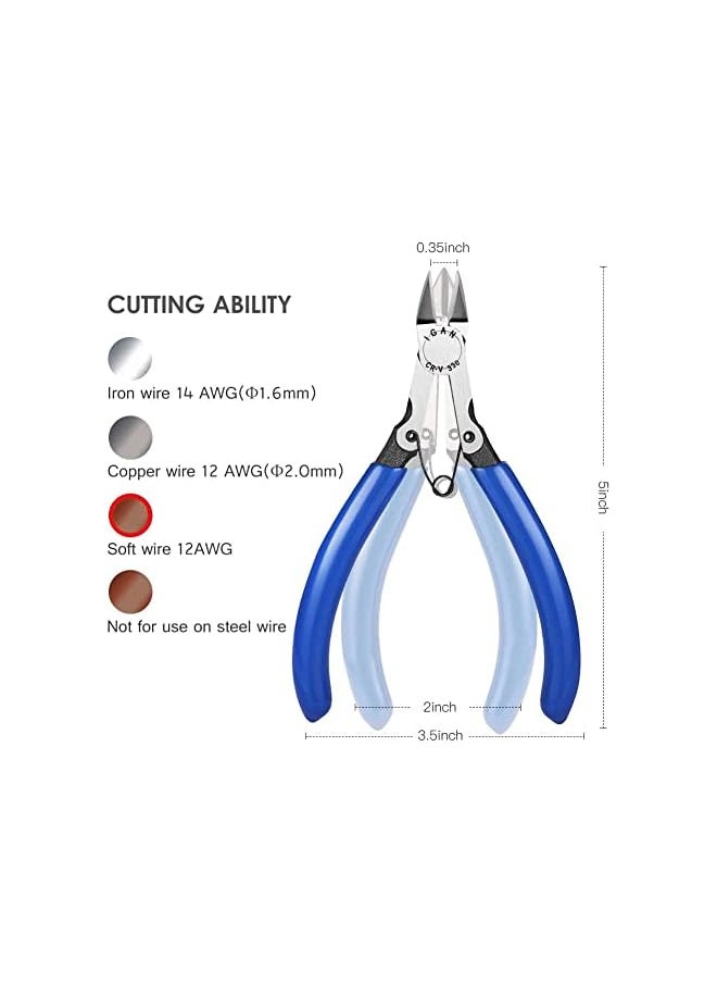 PROMASS promass Wire Flush Cutters, Model Sprue Wire Clippers for Crafting, Ultra Sharp and Precision CR-V Side Cutting nippers, Ideal for Clean Cut and Precision Cutting Needs  - Image 2