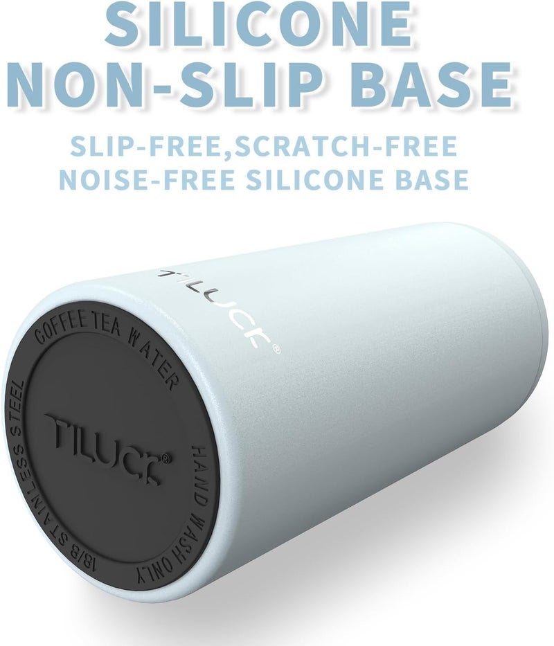 TILUCK Skinny Can Cooler for Slim Beer & Hard Seltzer, Stainless Steel, Doucle-Walled Stainless Steel Insulated Slim Cans, Standard 12 oz (Frosted Sky) - Image 4