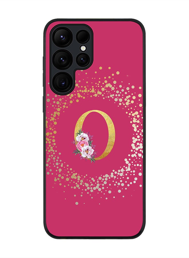 Stylizedd For Samsung Galaxy S25 Ultra 5G Case,Slim fit Camera Protection, Shockproof Thin Phone cover  - Custom Monogram Floral - O ( Deep Pink ) - Image 1