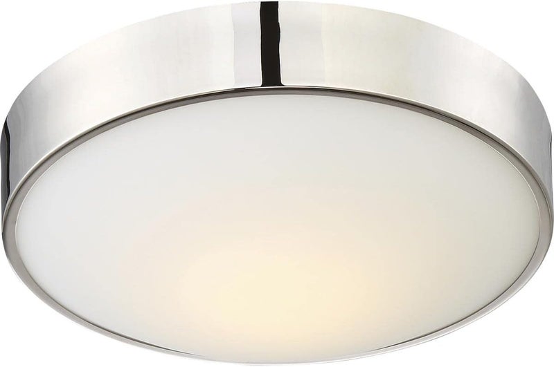 Nuvo 62774 One Light Flush Mount 13 inch Polished Nickel - Image 1