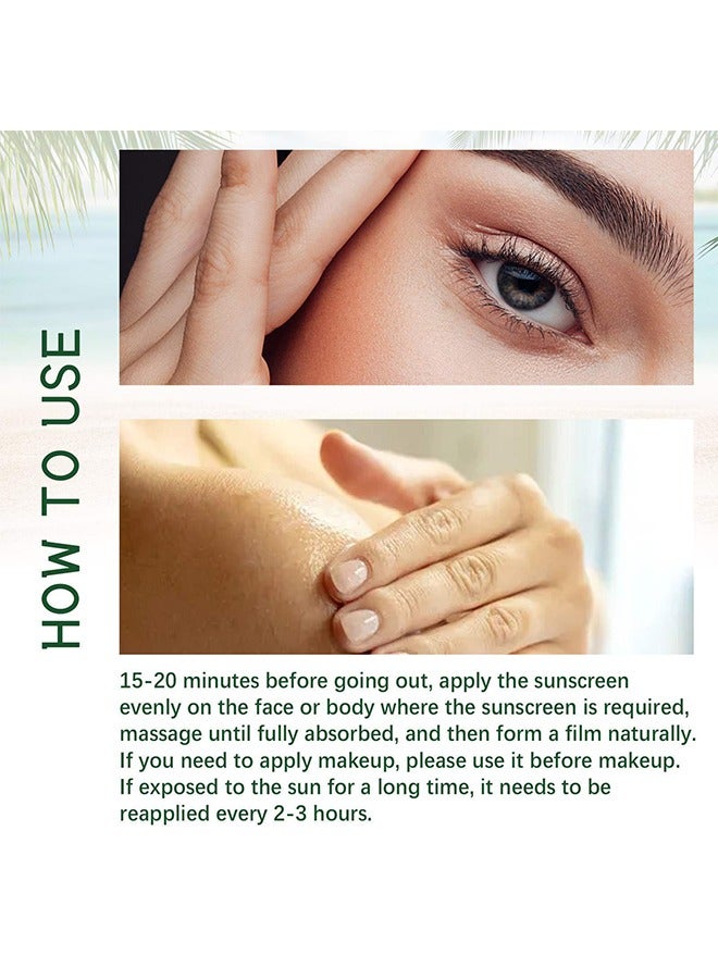 OUHOE Aloe Soothing Sun Cream SPF50+ PA+++,For Sensitive Skin,Waterproof & Sweatproof Moisturizing Sunscreen 50ml  - Image 3