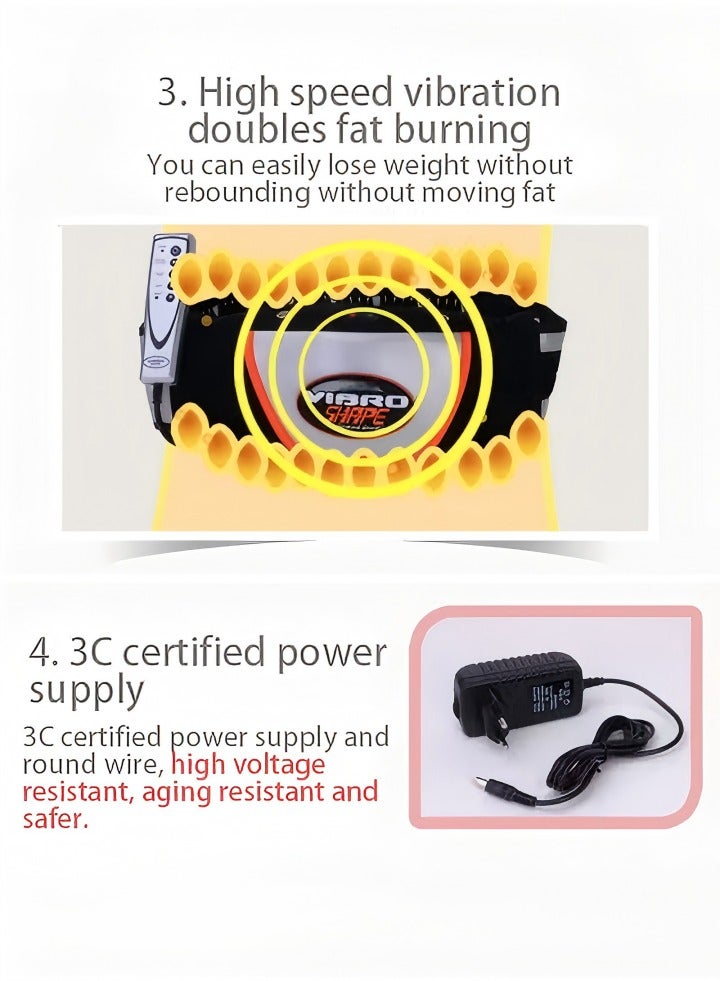 Generic Electric Slimming Belt,Electric Fitness Slimming Massager Waist Trimmer Belt Waist Abdominal Belly Vibrating Heating Waist Belt for Weight Loss Fat Burning Tool  - Image 5