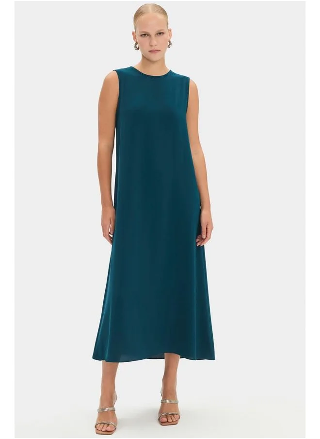 JUNE June Women Stone Detailed Flowy Abaya Teal
