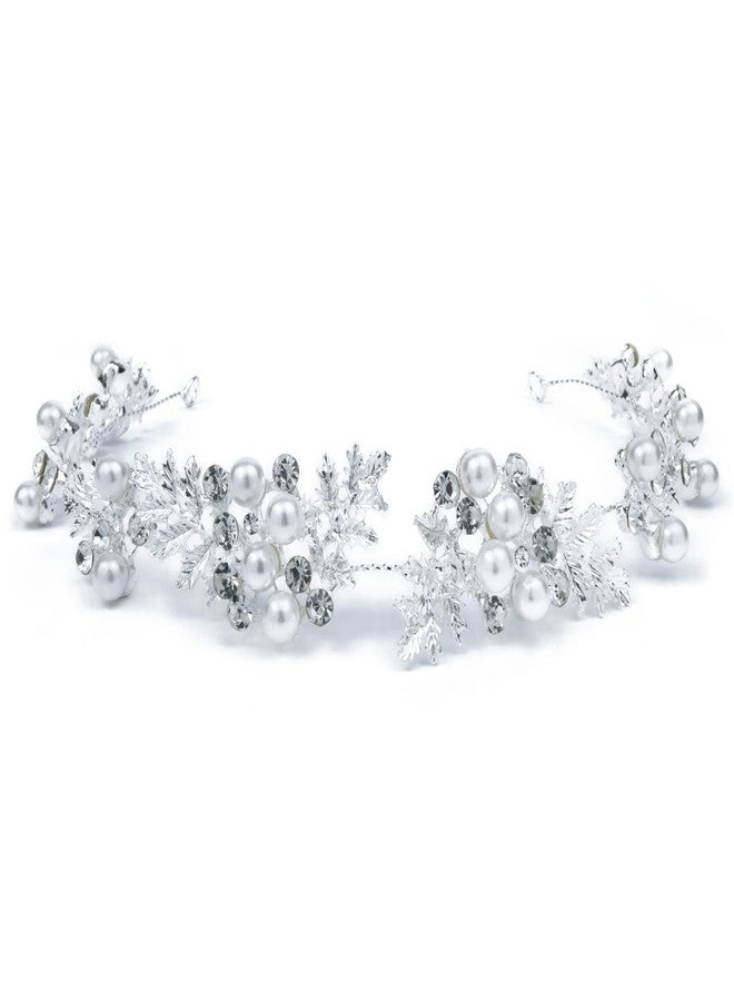 Needzo Rhinestone Tiara Crown Headpiece, First Communion Hair Accessory, Weddings, Flower Girls, Sparkly Headband, One Size - Image 1