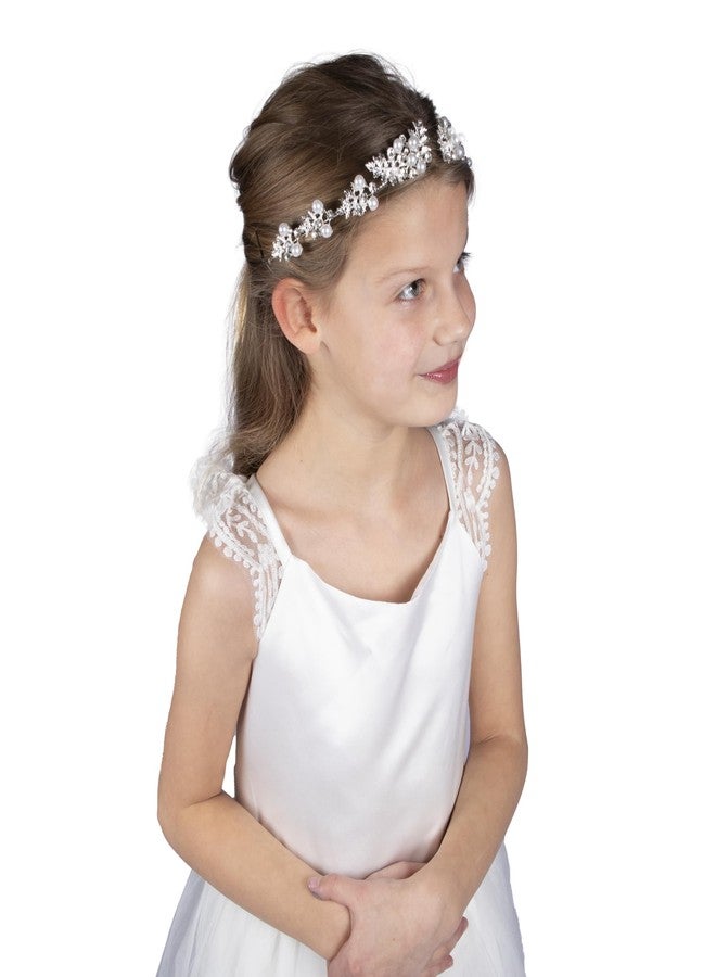 Needzo Rhinestone Tiara Crown Headpiece, First Communion Hair Accessory, Weddings, Flower Girls, Sparkly Headband, One Size - Image 2