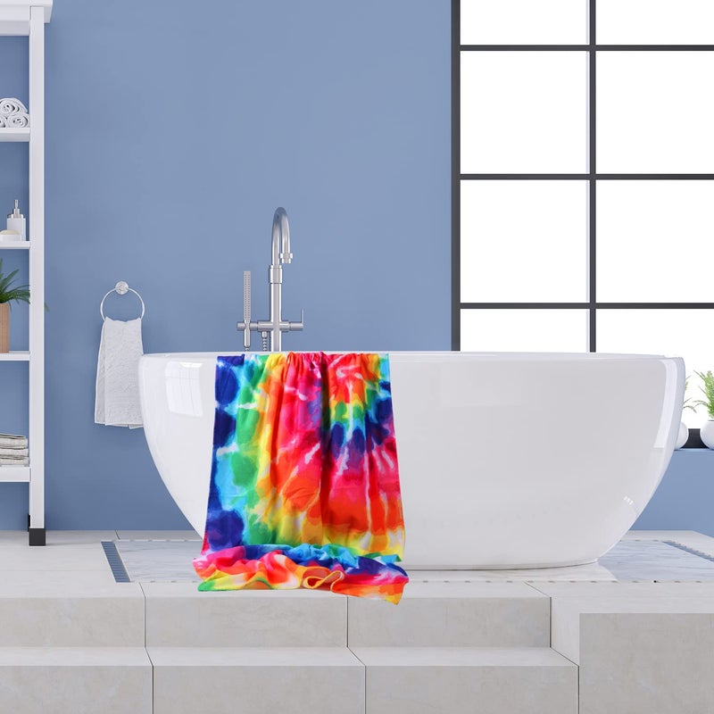 LIVILAN Oversized Tie Dye Beach Towel Blanket, Quick Dry and Sand Free Towel for Adults, 30â€X60â€Large and Lightweight Bath Pool Swimming Towel, Ideal Gifts for Family - Image 4