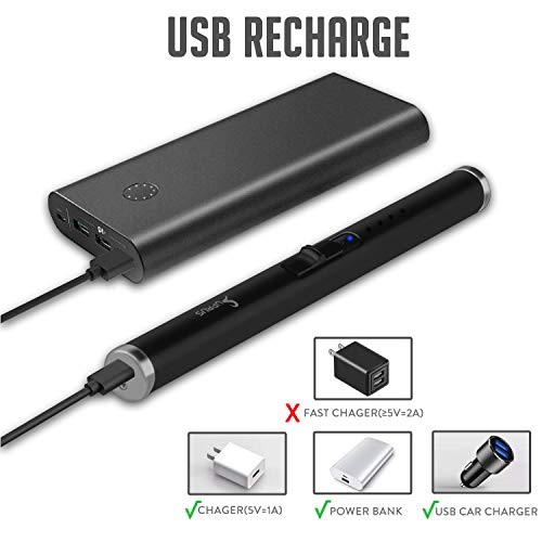 SUPRUS Lighter Electric Candle USB Type C Rechargeable Lighter with Upgraded LED Battery Display Safety Switch Flameless Plasma Windproof for Cooking BBQs Fireworks - Image 5