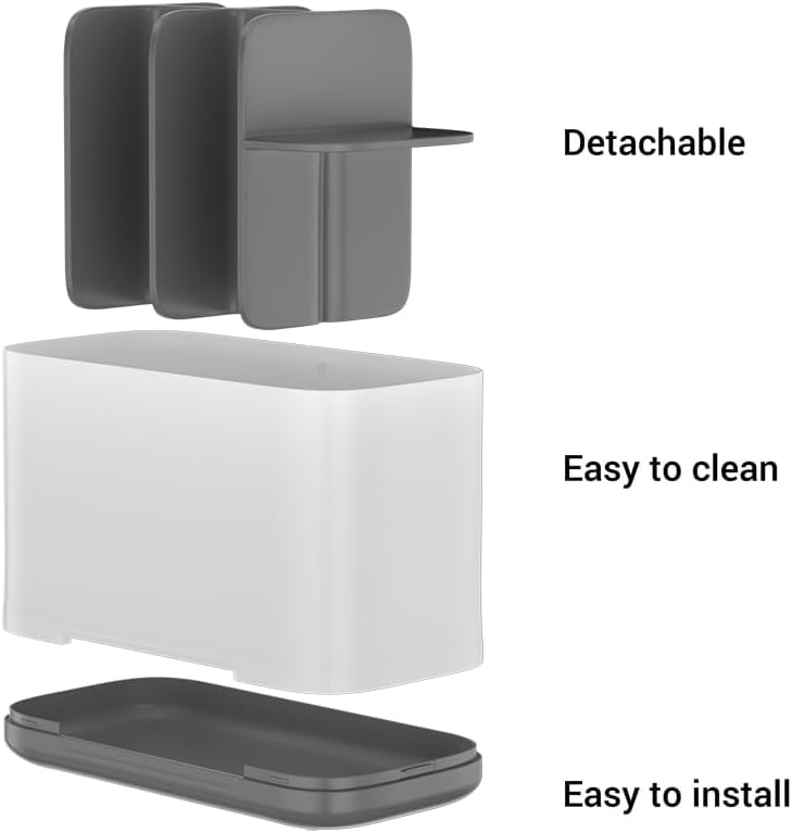 Boniry Toothbrush Holders for Bathroom - Durable and Sturdy Brush Holder, Multipurpose Brush Holder for Bathroom Wall - Perfect for Home Use (Black & White) - Image 4