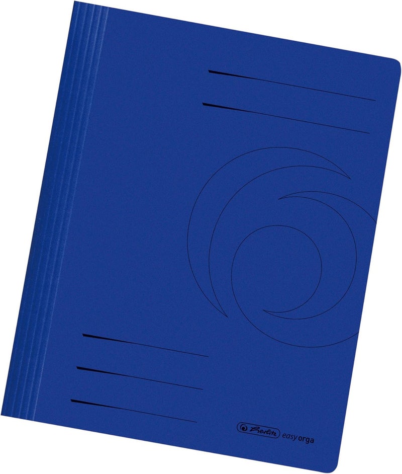 Herlitz A4 Manilla Folded Flat File - Dark Blue (Pack of 10) - Image 1