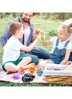 CMGTYYD 4Pcs Portable Egg Storage Box, Lovely Cartoon Egg Box, Pla-stic Egg Protector Tray for Outdoor Hiking Travel Picnic Camping Essen-tial  - Image 3