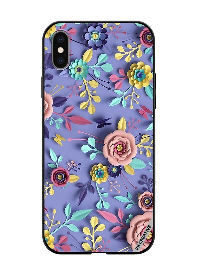 VR CREATIVE Protective Case Cover For Apple iPhone XS Max Flower Design Multicolour - Image 1