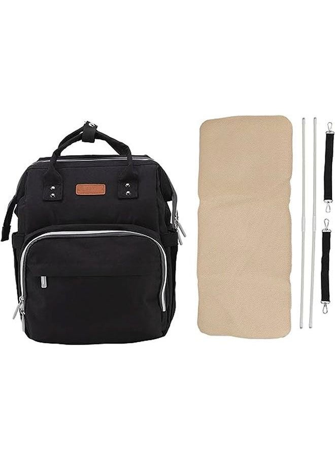 hibobi - 28L large-capacity multifunctional foldable baby diaper bag, pregnant women's backpack, mommy diaper backpack - Black - Image 1