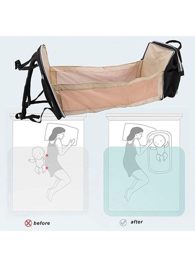hibobi - 28L large-capacity multifunctional foldable baby diaper bag, pregnant women's backpack, mommy diaper backpack - Black - Image 1