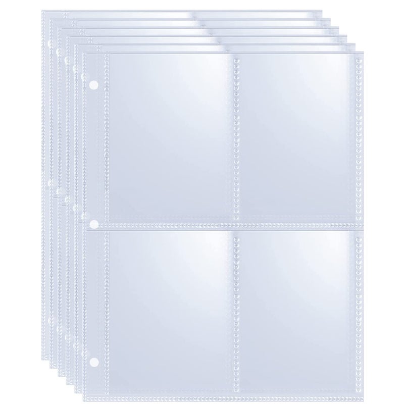 WITHYU 50 Pack 400 Pockets 2.5x3.5 Trading Card Sleeves,A5 Binder 4 Pocket Card Sleeves,Double-Sided 4 Pocket 6.1x7.6 Page Protector,Ultra-Clear Game Card Sheets for A5 Mini 3 Ring Binder - Image 1