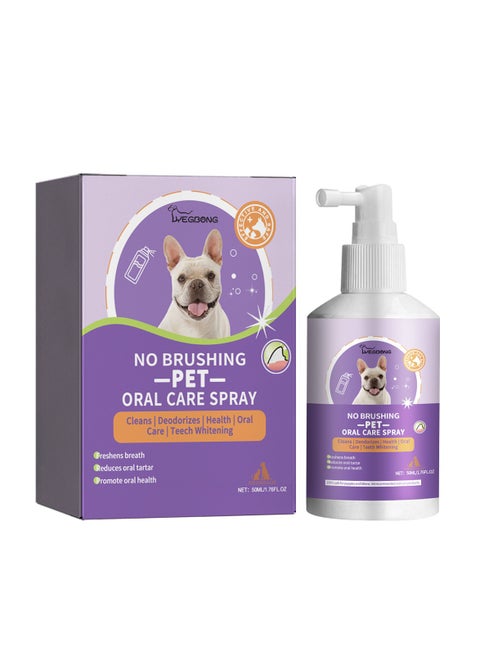 Dog and Cat Teeth Cleaning Spray Pet Breath Freshener Spray Care Cleaner Pet Oral Spray Teeth Cleaner Eliminate Bad Breath