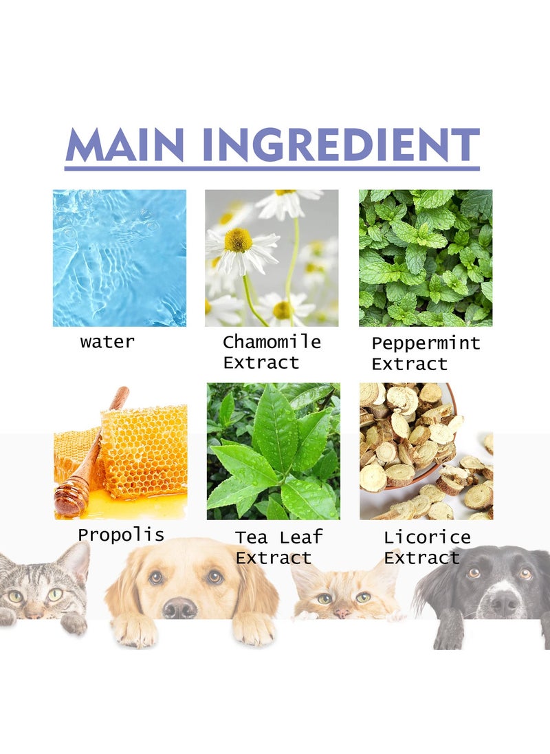 Dog and Cat Teeth Cleaning Spray Pet Breath Freshener Spray Care Cleaner Pet Oral Spray Teeth Cleaner Eliminate Bad Breath
