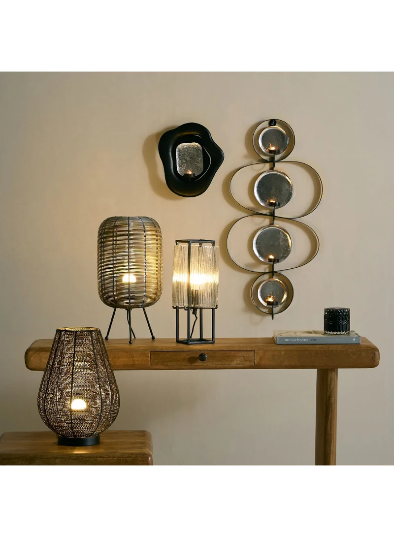 Home Box Aron Metal 4 T-Light Wall Art 35.5 x 77 x 10 cm