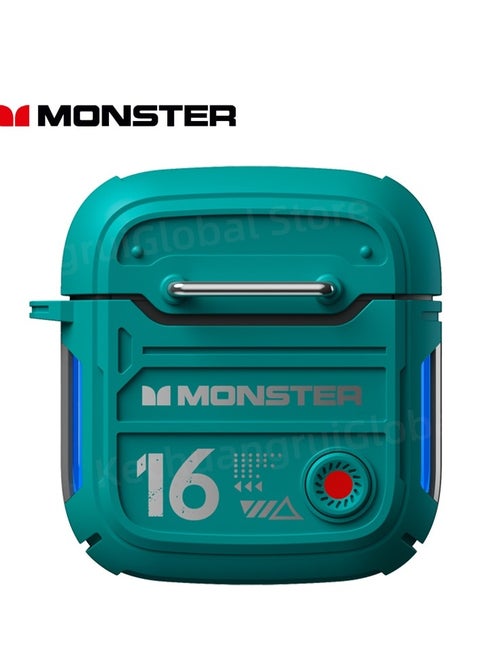 Monster XKT16 Bluetooth 5.3 Earphones Mechanical Design Green