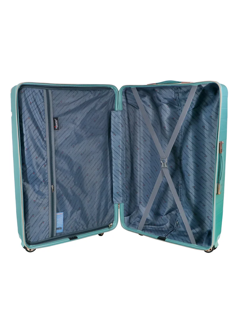 سيناتور Hard Case Trolley Luggage Set For Unisex ABS Lightweight 4 Double Wheeled Suitcase With Built In TSA Type lock A5125 Set Of 4 Light Green
